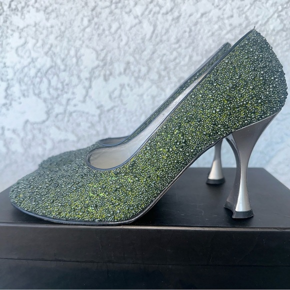 Beaded leather pumps womens pin up 38 | 7.5 Louis heel 3” Spain - Picture 2 of 12